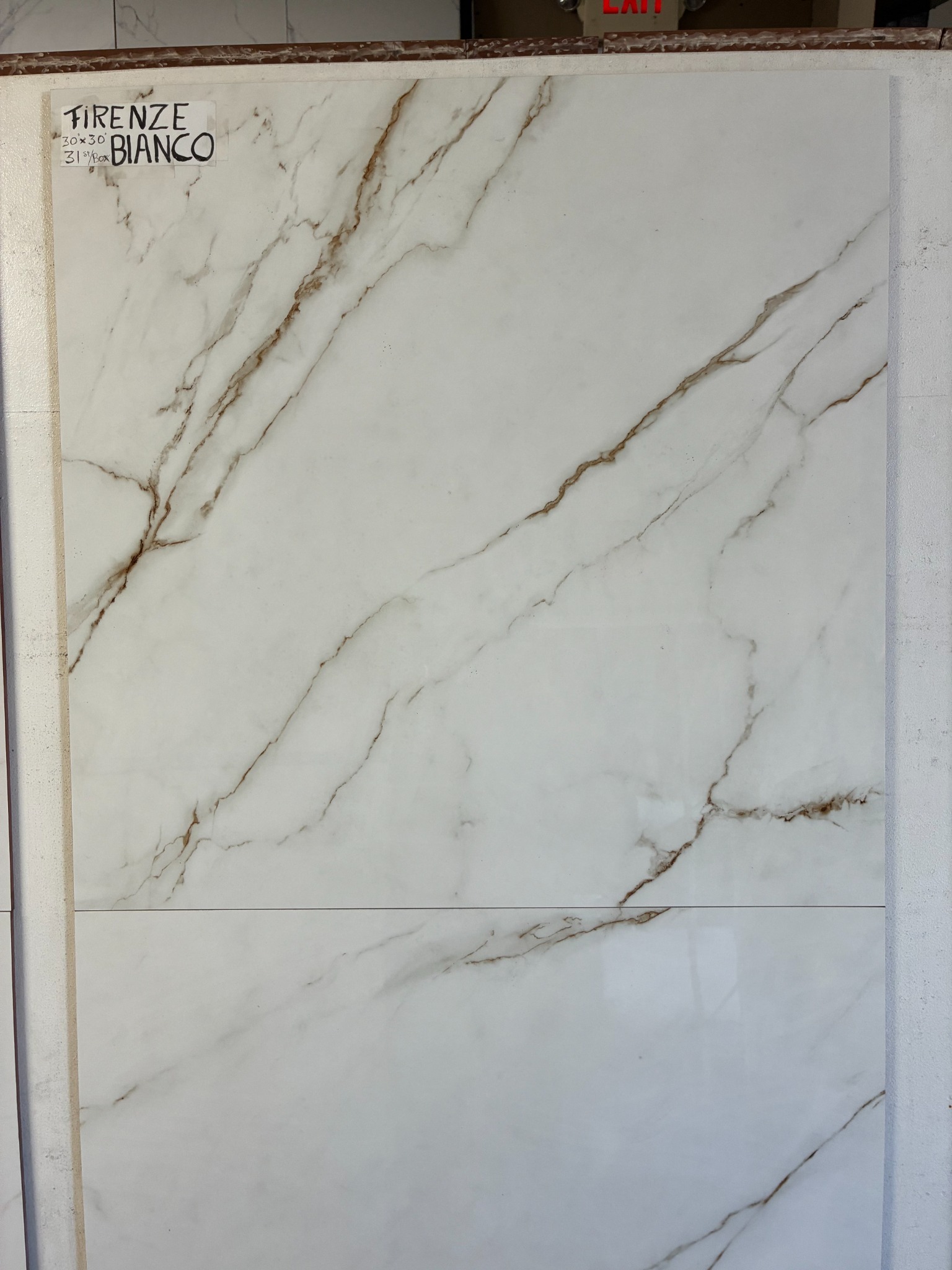 Decorative porcelain tile sample