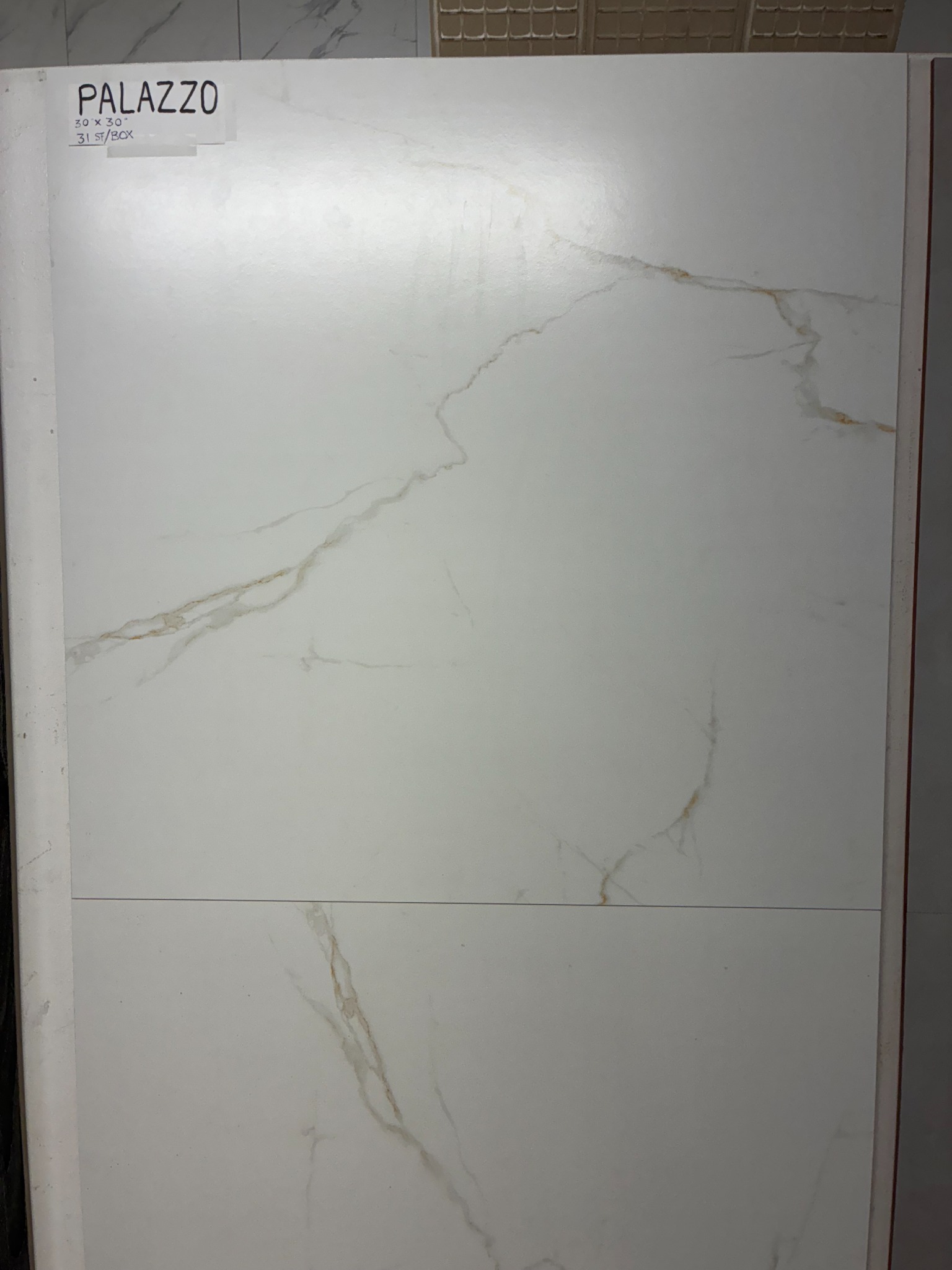 Large format porcelain tile sample